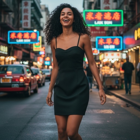 sofia by sofia vergara Dresses & Skirts - Sofia by Sofia Vergara Bodycon Corset Style Black Knit Dress Size Small